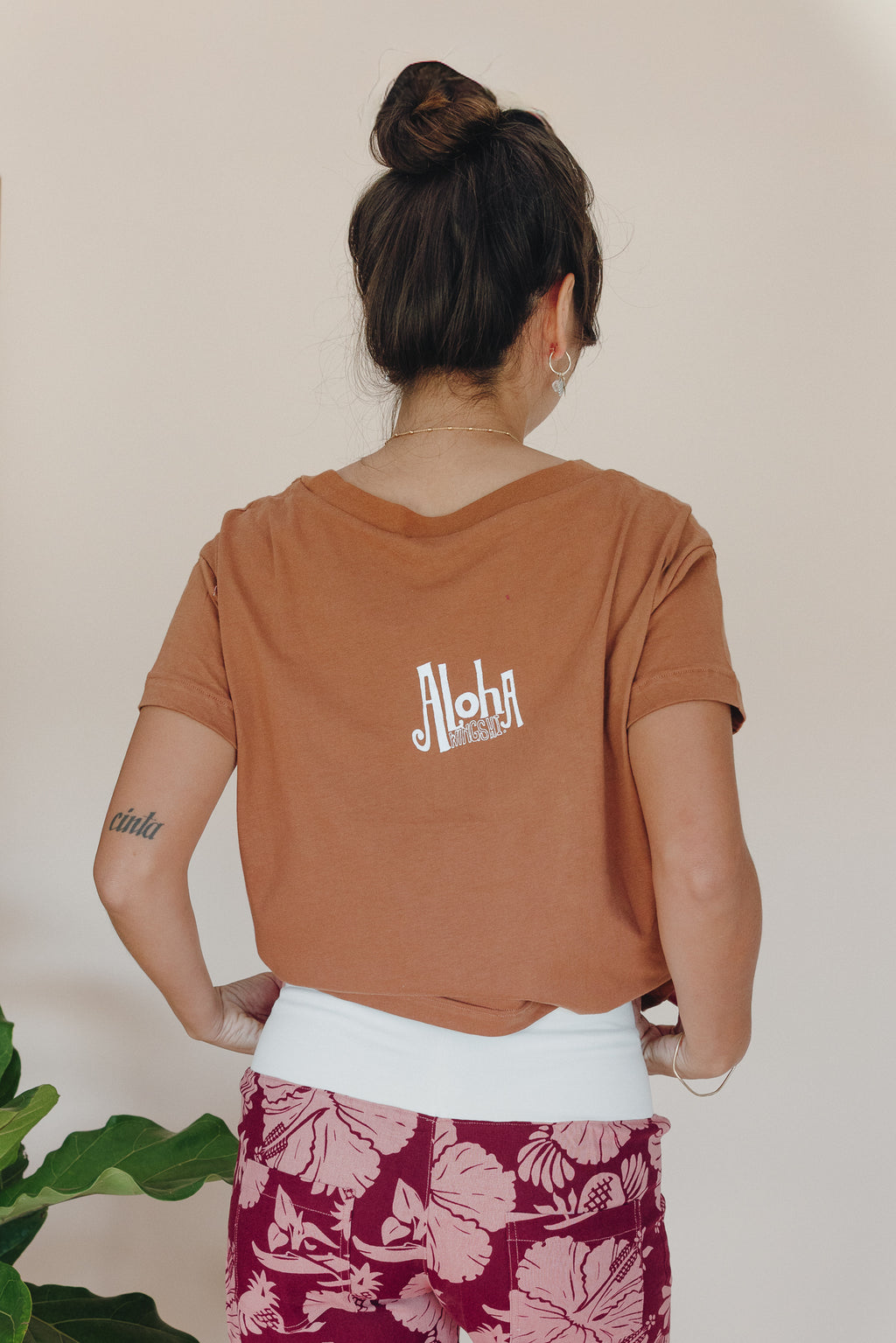 Organic Cotton Crop Tee - Whale Dance | Rust
