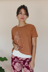 Organic Cotton Crop Tee - Whale Dance | Rust thumbnail