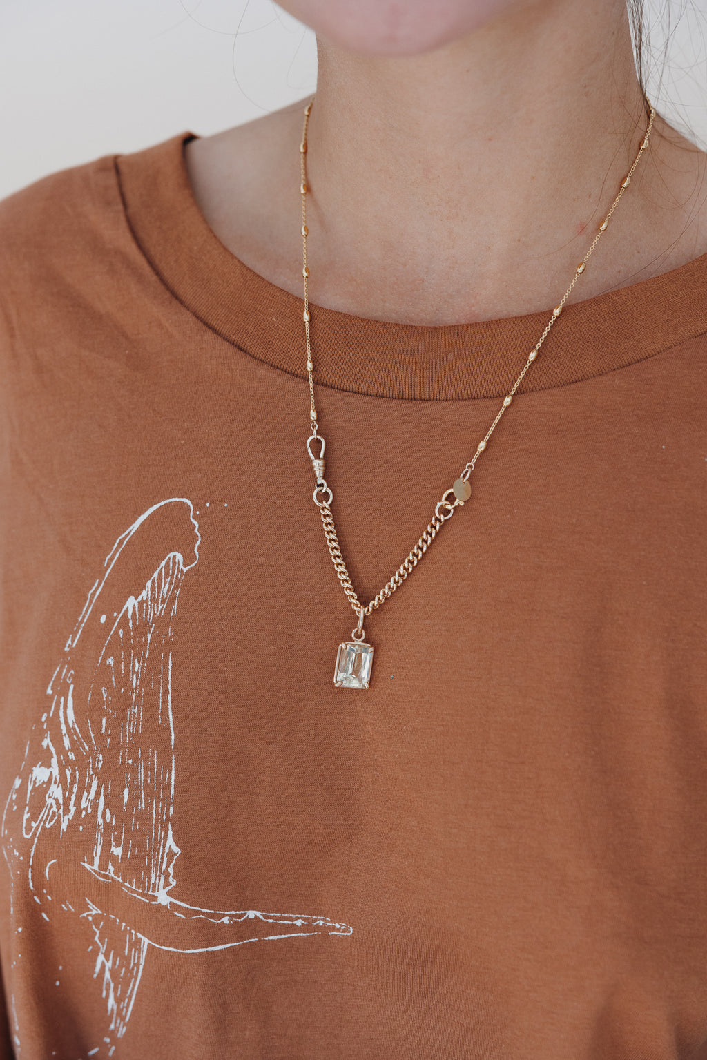 Organic Cotton Crop Tee - Whale Dance | Rust