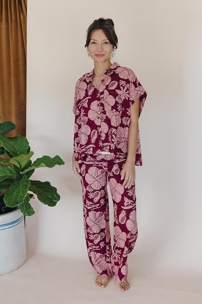Aloha Boxy Button-up - Hana Garden