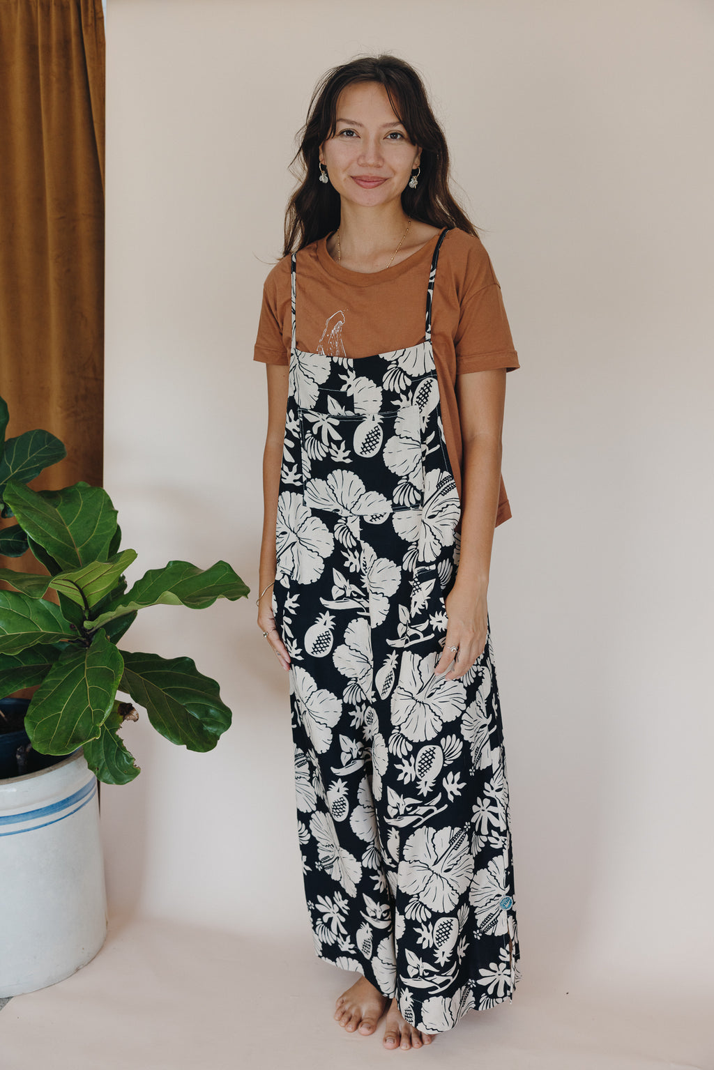 Aloha Print Overalls - Hana Nightfall