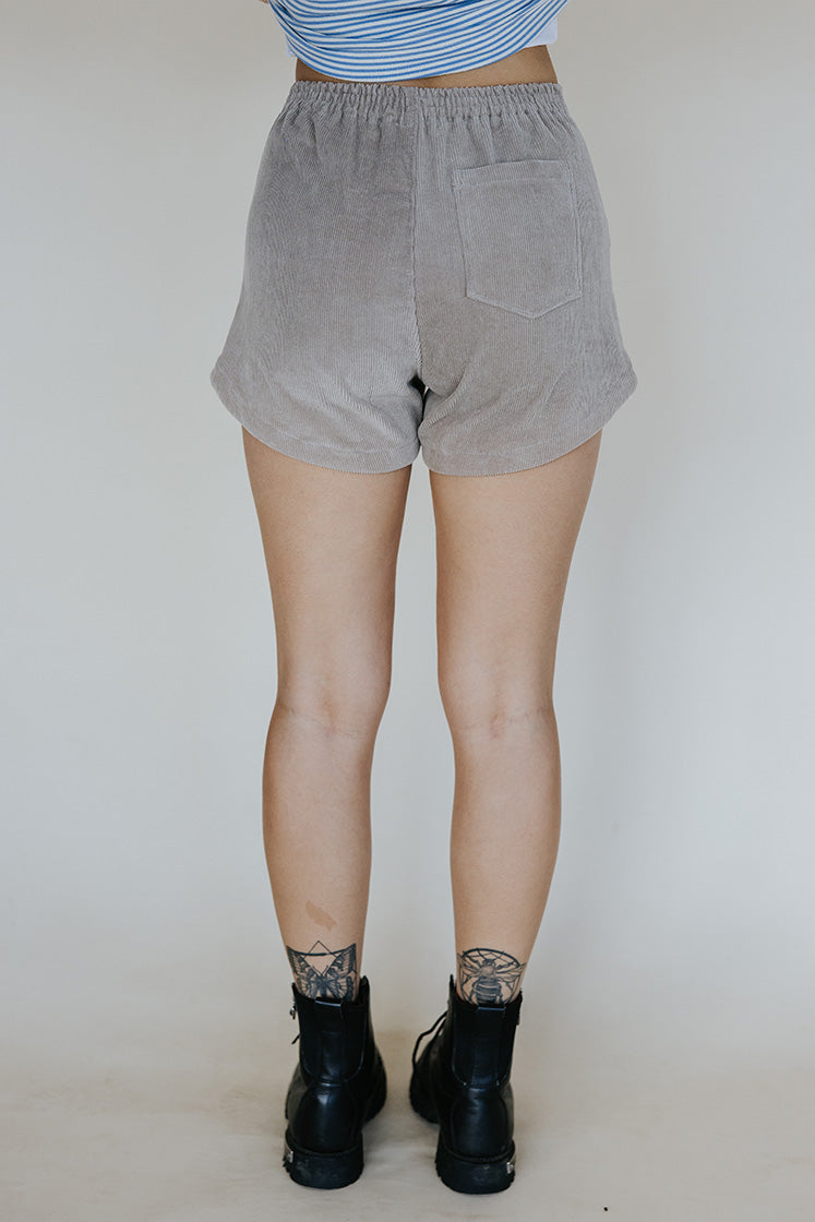 Retro Pocket Shorts - Khaki Corduroy