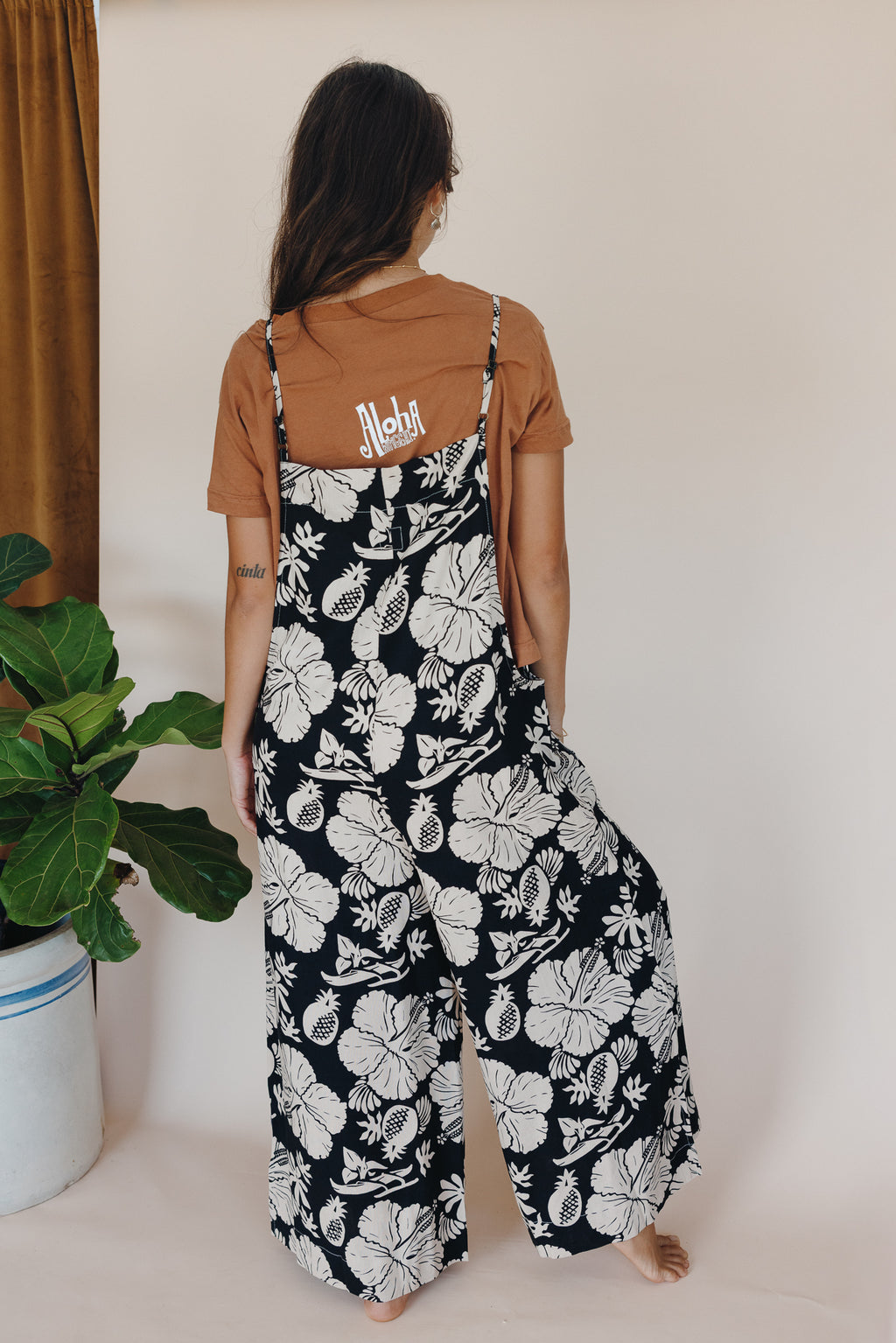 Aloha Print Overalls - Hana Nightfall