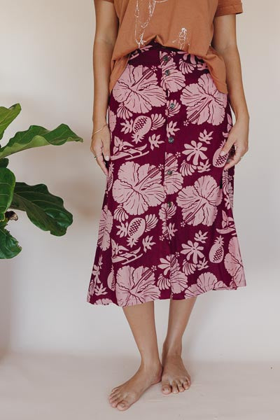 Brie Midi Skirt - Hana Garden