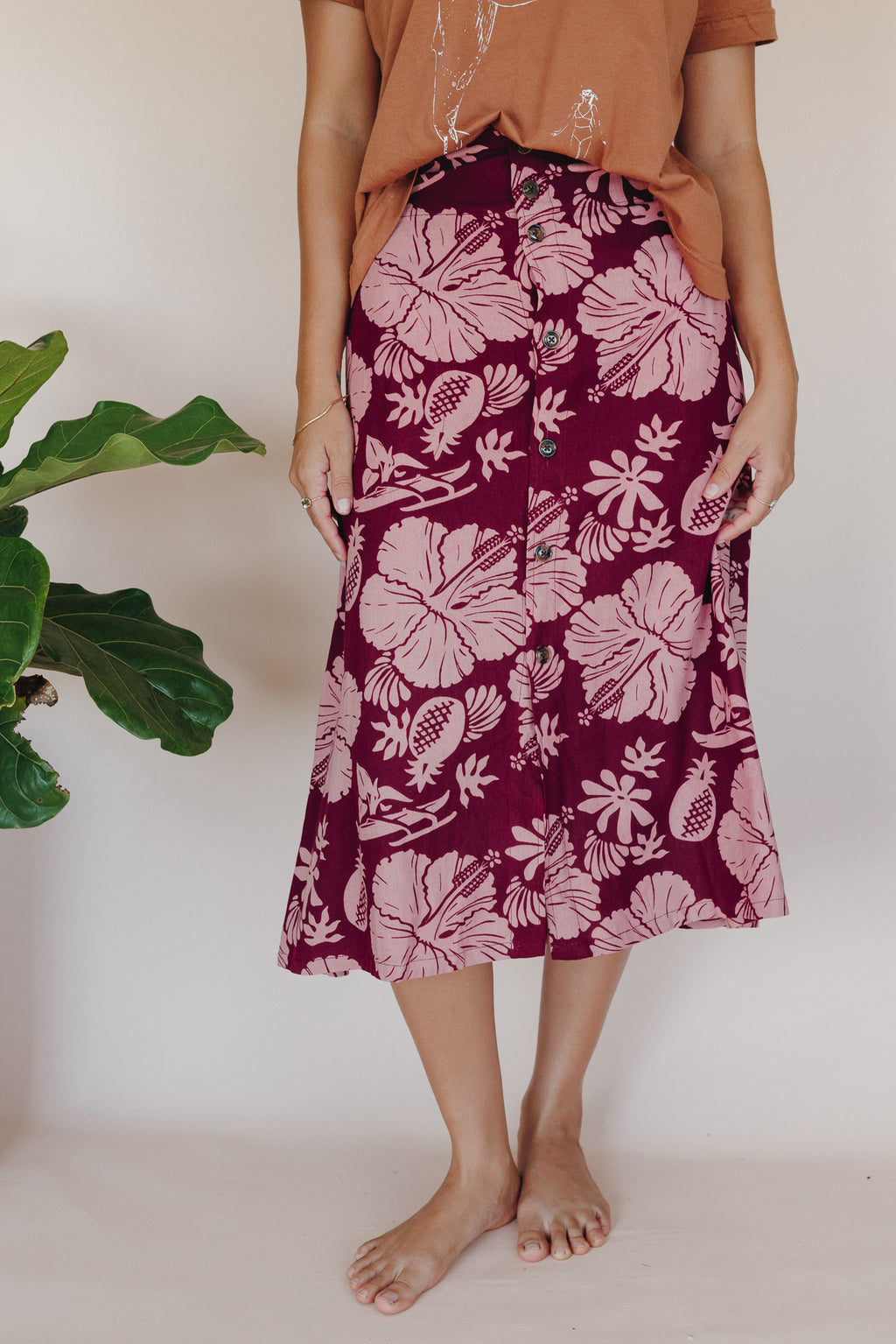 Brie Midi Skirt - Hana Garden
