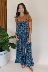 Aloha Print Overalls - Navy Quilted Ulu thumbnail
