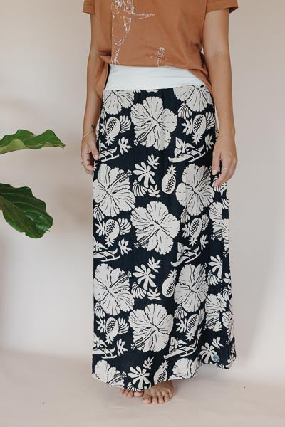 Linen Maxi Skirt - Hana Nightfall