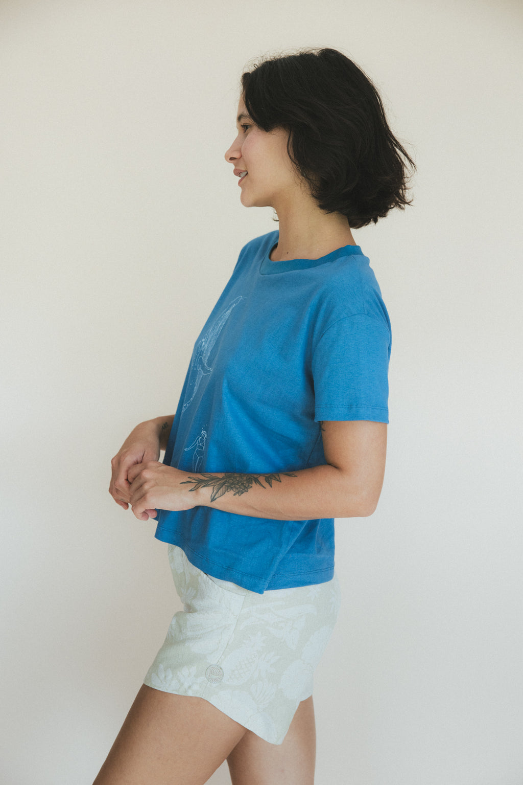 Whale Dance Crop Tee - Hemp + Organic Cotton