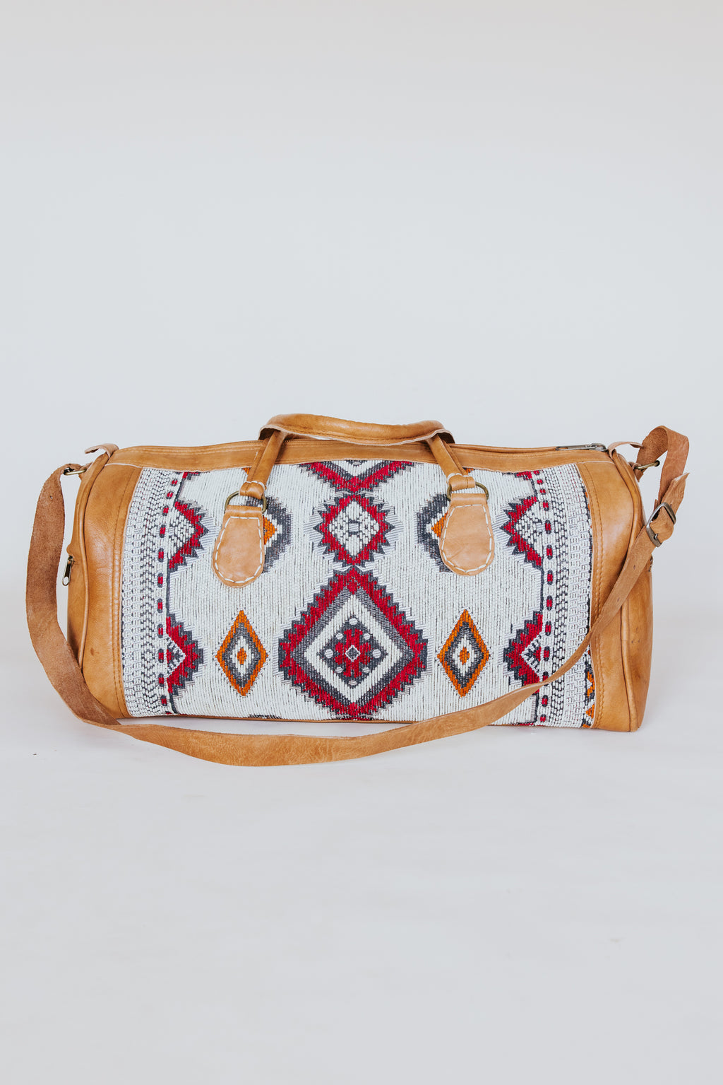 Kilim Leather Travel Bag - Mint Large