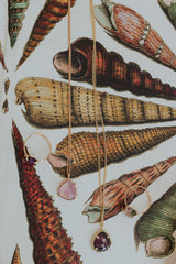 Rose Cut Gemstone Necklace - Tourmaline 14k RG and others thumbnail