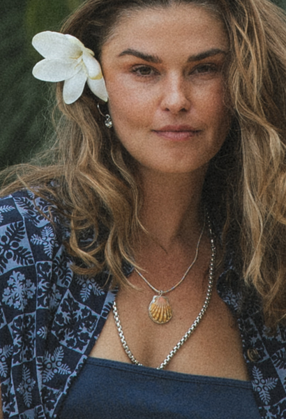 Bezel Set Sunrise Shell Necklace