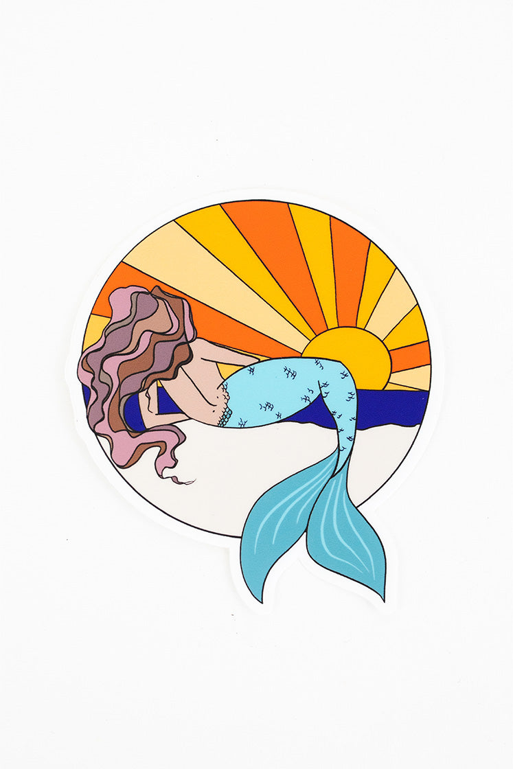 Sunset Mermaid Sticker