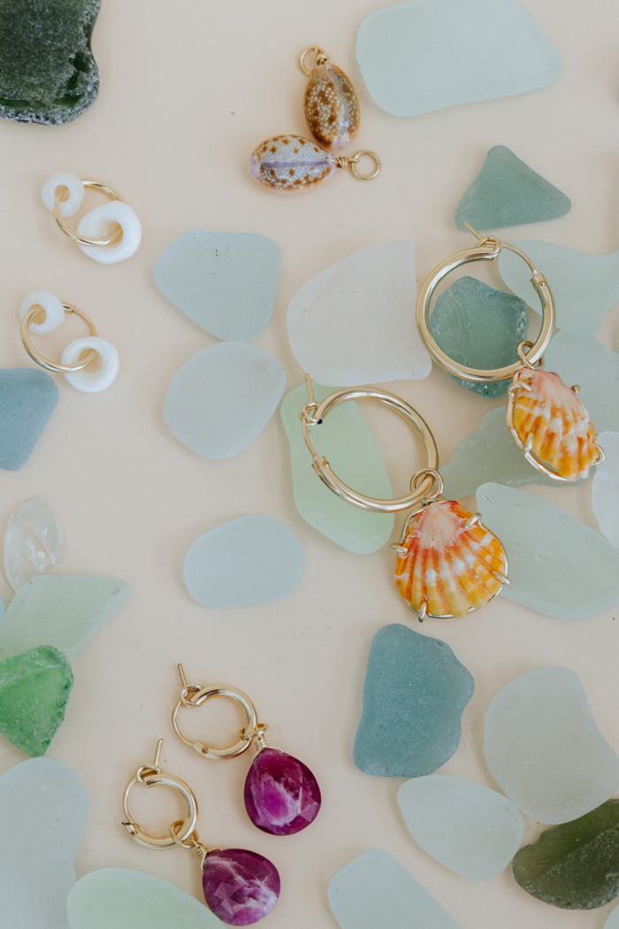 Charm Hoops - Sunrise Shells