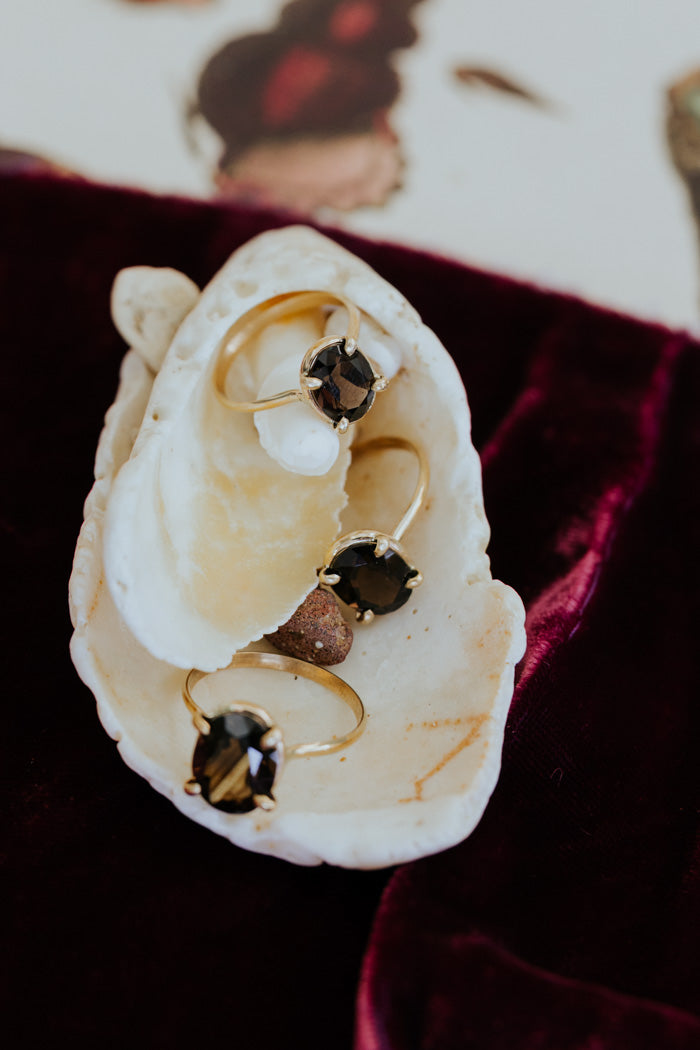 wings hawaii smoky quartz ring in gold fill