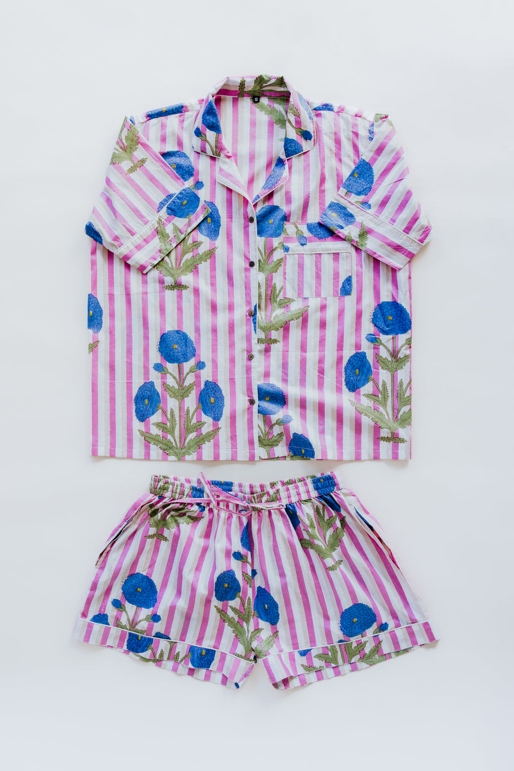 Block Print Pajama Sets - Short Sleeve