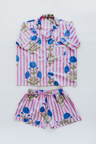 Block Print Pajama Sets - Short Sleeve