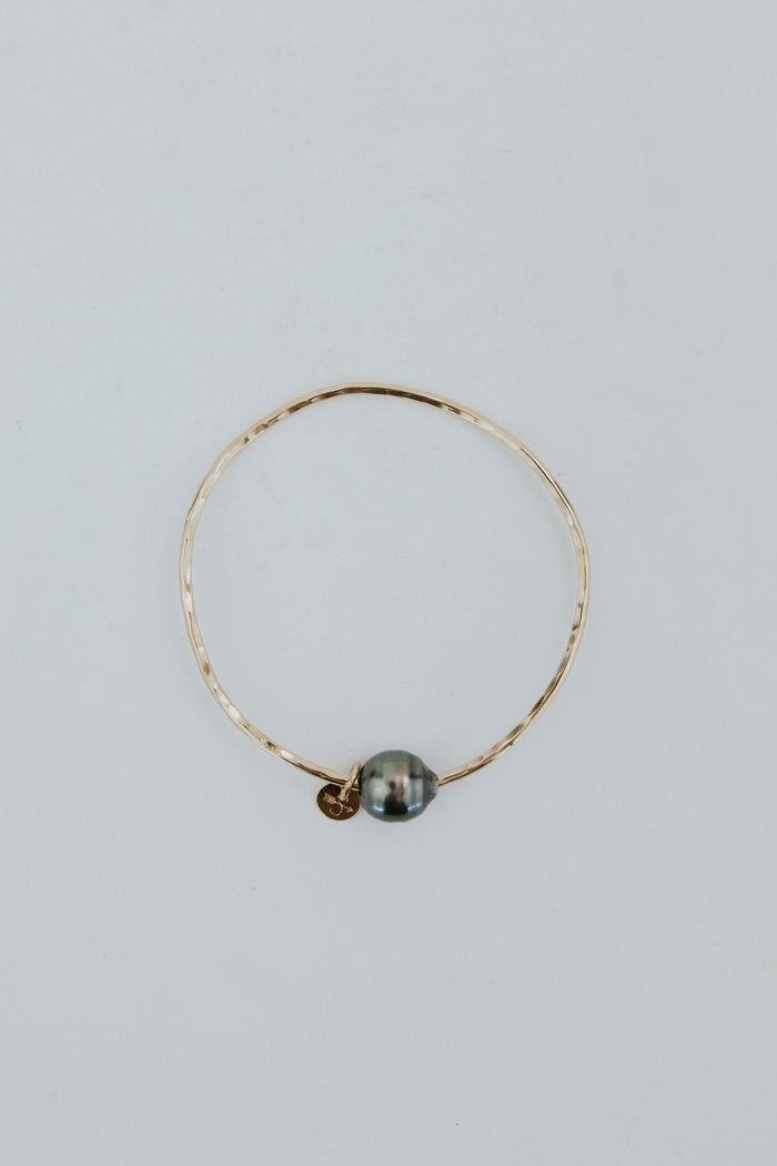Ti Leaf Bangle - Tahitian Pearl