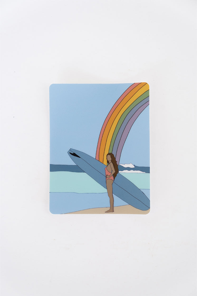 Surfer Girl Sticker - Rainbow Surf