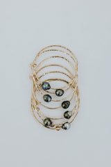 Ti Leaf Bangle - Tahitian Pearl thumbnail