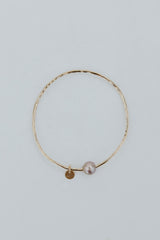 Ti Leaf Bangle - Pink Freshwater Pearl thumbnail