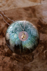 Heart Medallion Necklace - Sterling Silver + 14k thumbnail