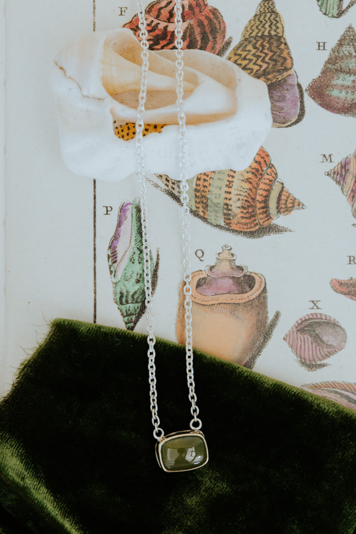 Vesuvianite Chain Necklace - 14k + SS