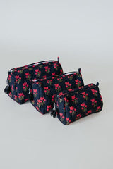 Kantha Toiletry Pouches - Pink Tulips thumbnail