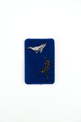 humpback whale with diver embroidered patch