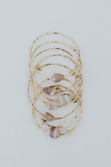 Ti Leaf Bangle - Cone Shell