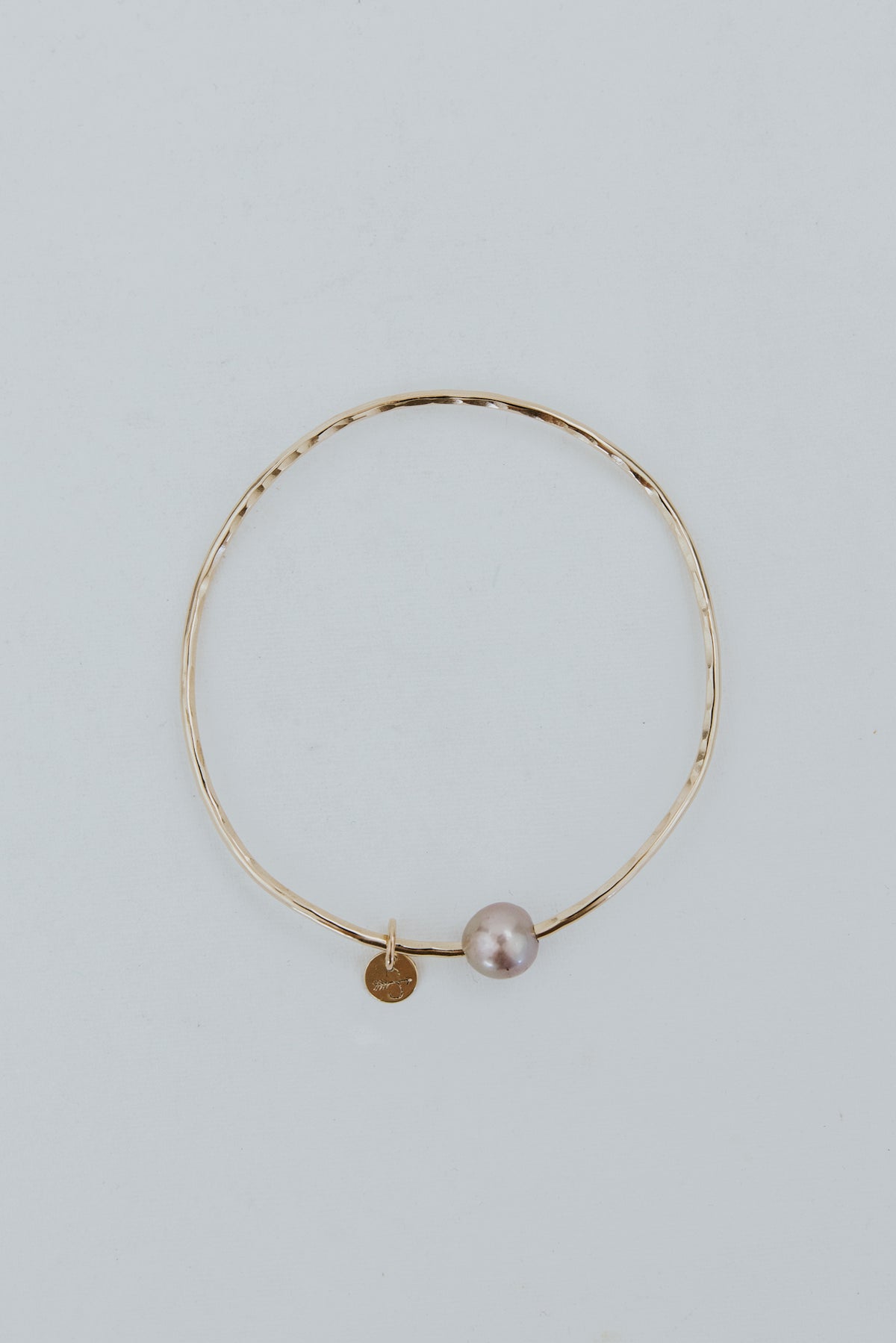 Ti Leaf Bangle - Pink Freshwater Pearl