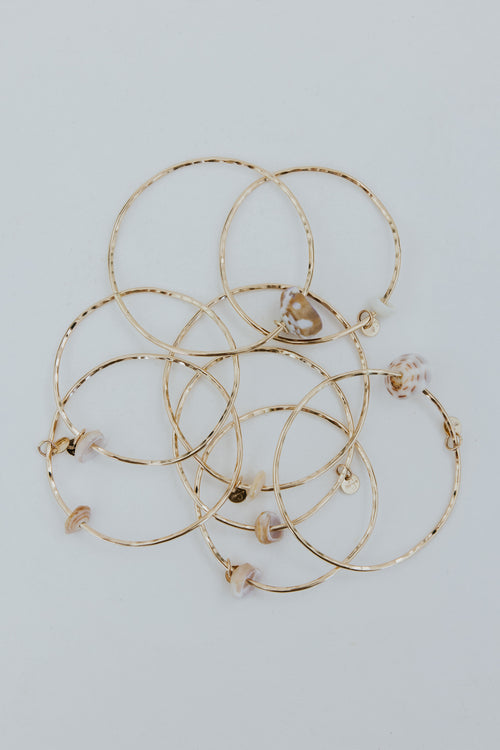 Ti Leaf Bangle - Puka Shell