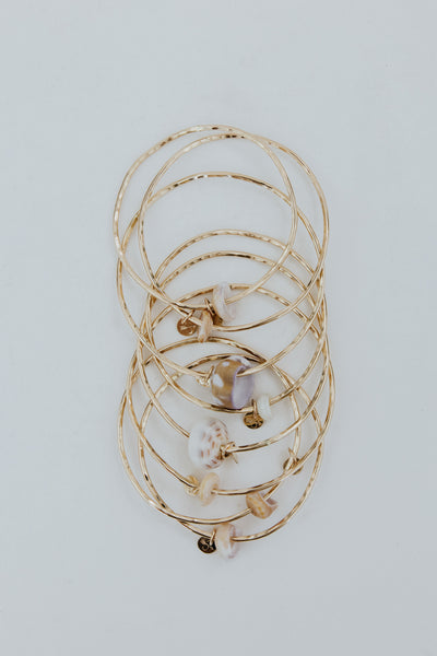 Ti Leaf Bangle - Puka Shell