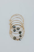 Ti Leaf Bangle - Tahitian Pearl