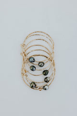 Ti Leaf Bangle - Tahitian Pearl
