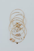 Ti Leaf Bangle - Triple Puka Shell