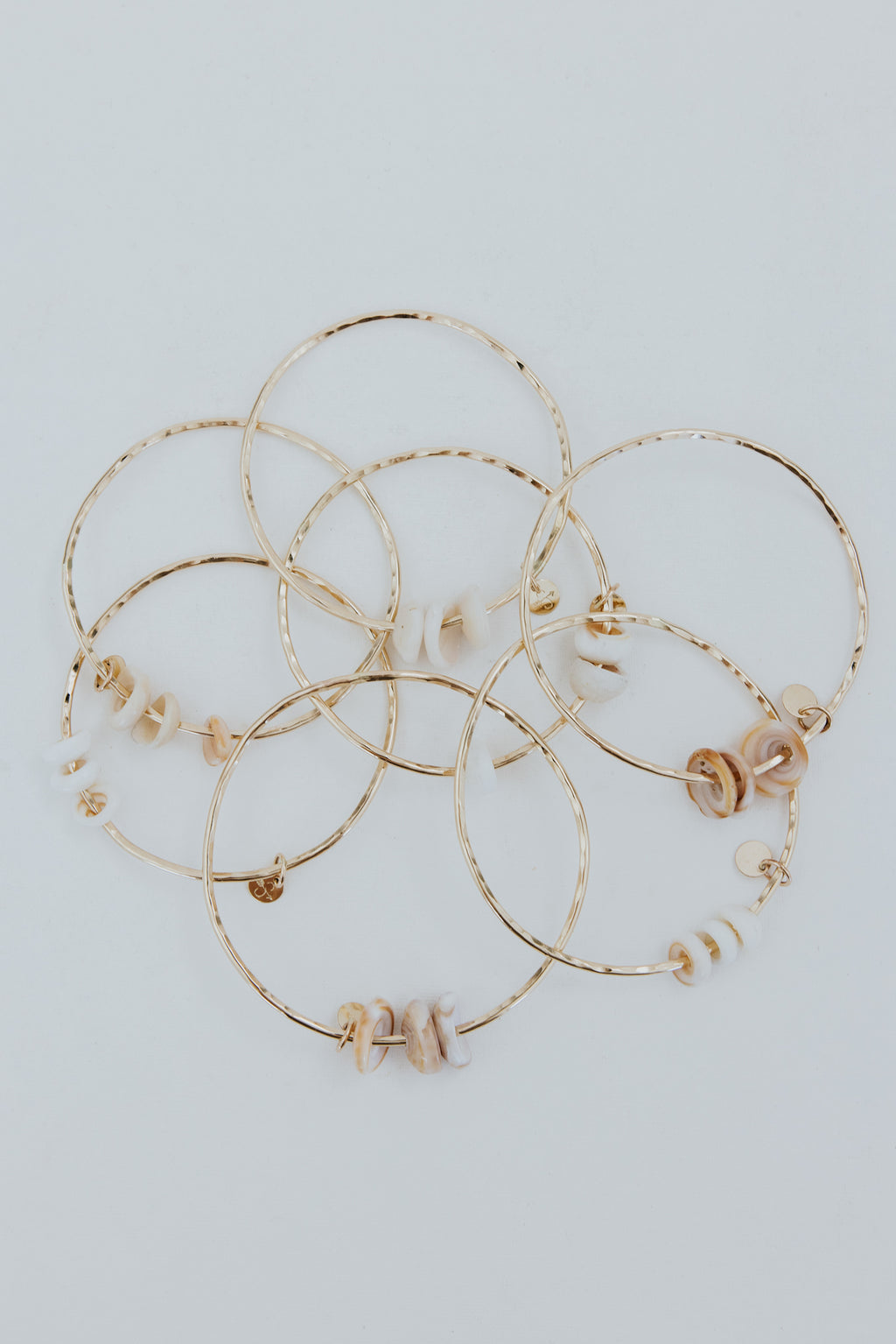 Ti Leaf Bangle - Triple Puka Shell