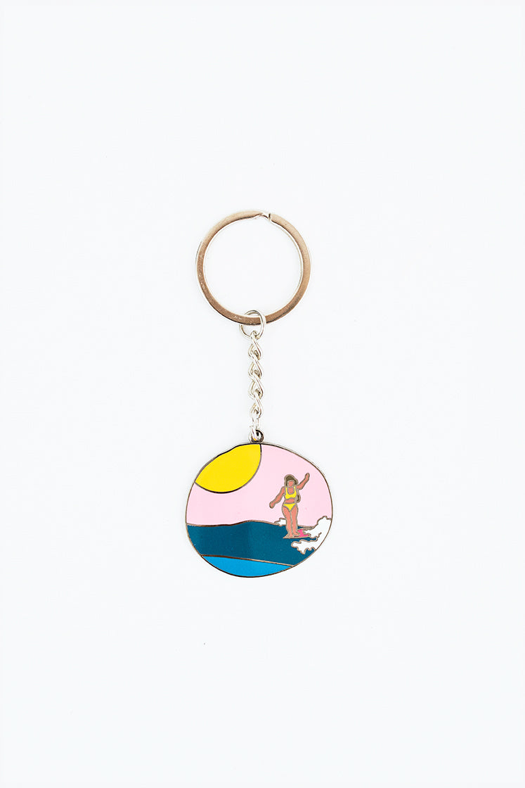 Wings Hawaii enameled key chain - toes on the nose surfer girl 