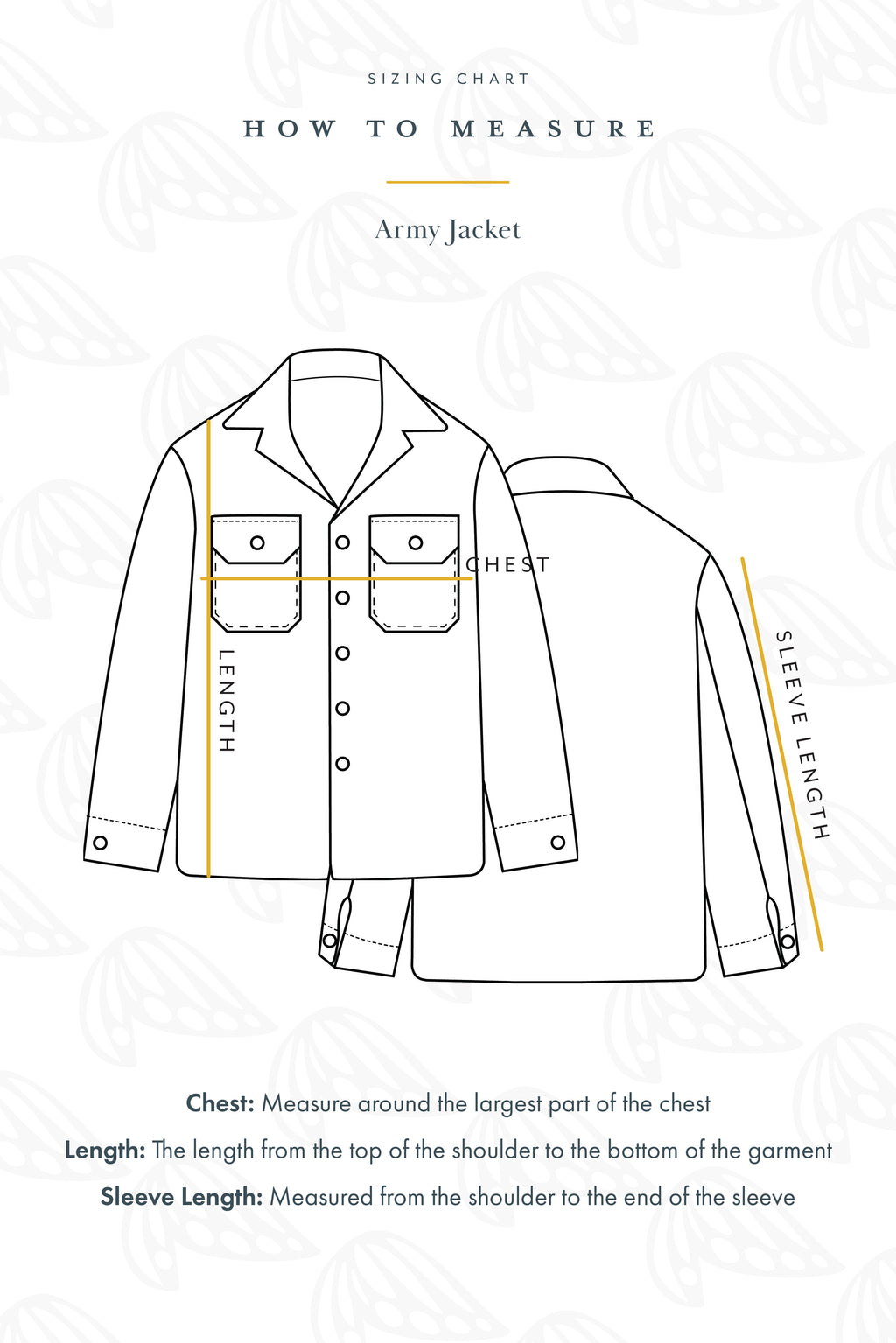 How to measure Wings Hawaii army jacket