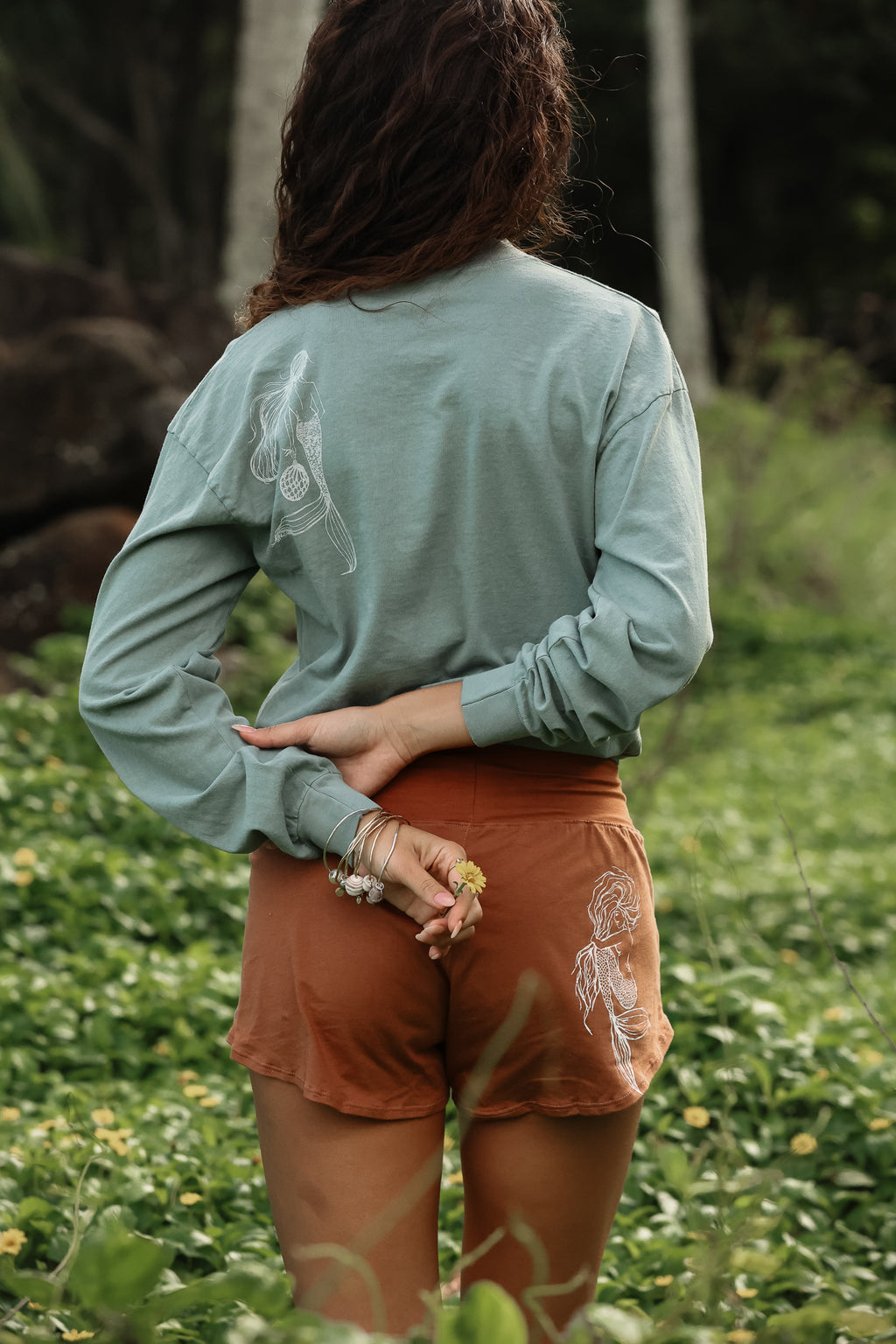 Cropped Longsleeve Tee - Glass Float Mermaid