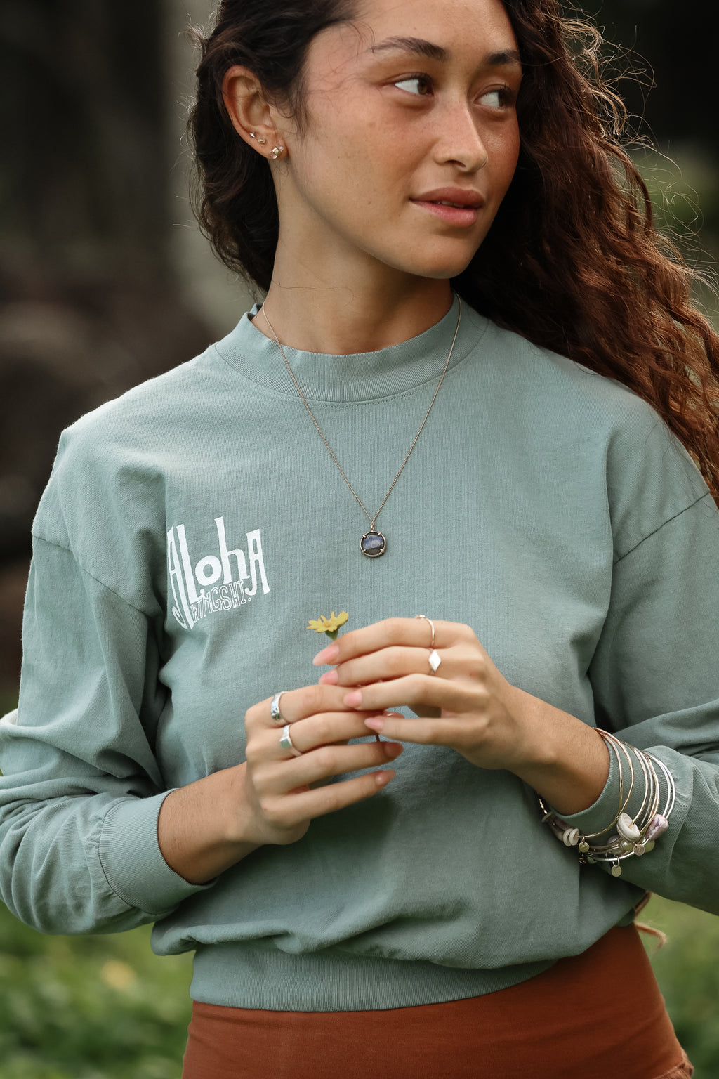 Cropped Longsleeve Tee - Glass Float Mermaid