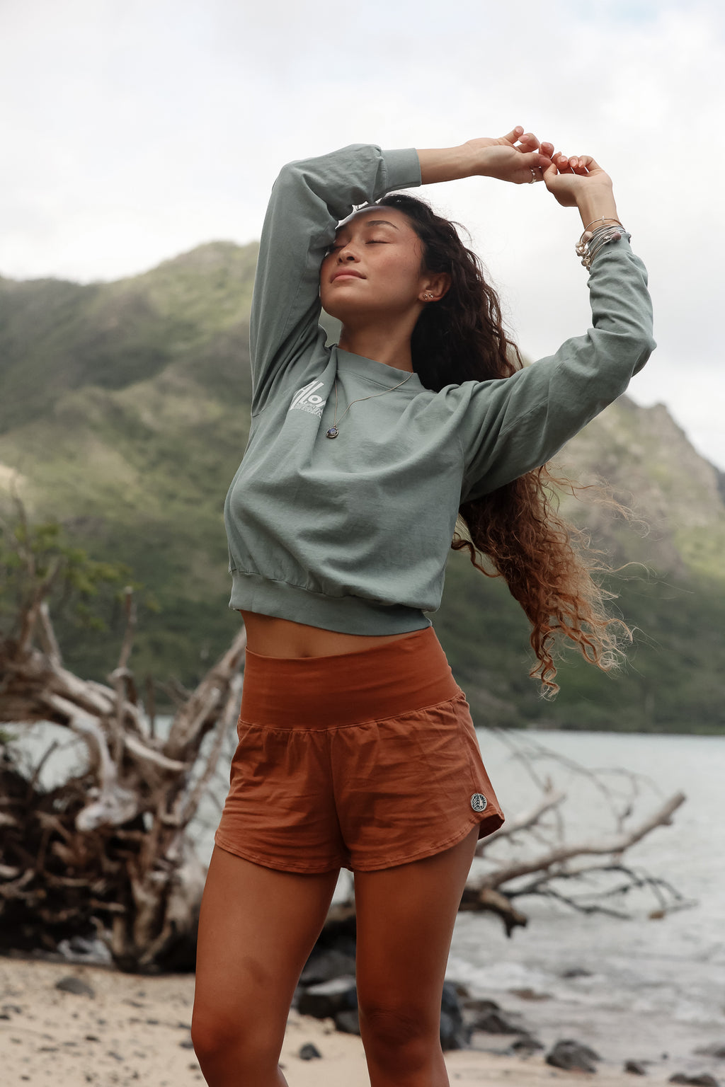 Cropped Longsleeve Tee - Glass Float Mermaid