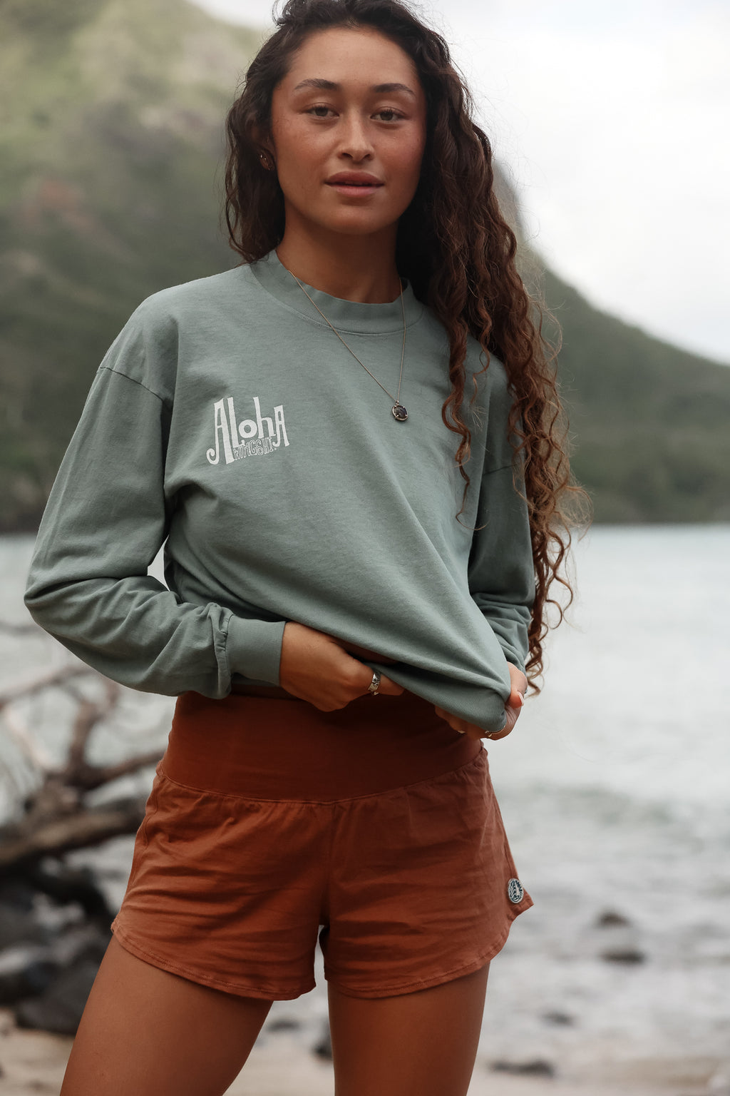Cropped Longsleeve Tee - Glass Float Mermaid