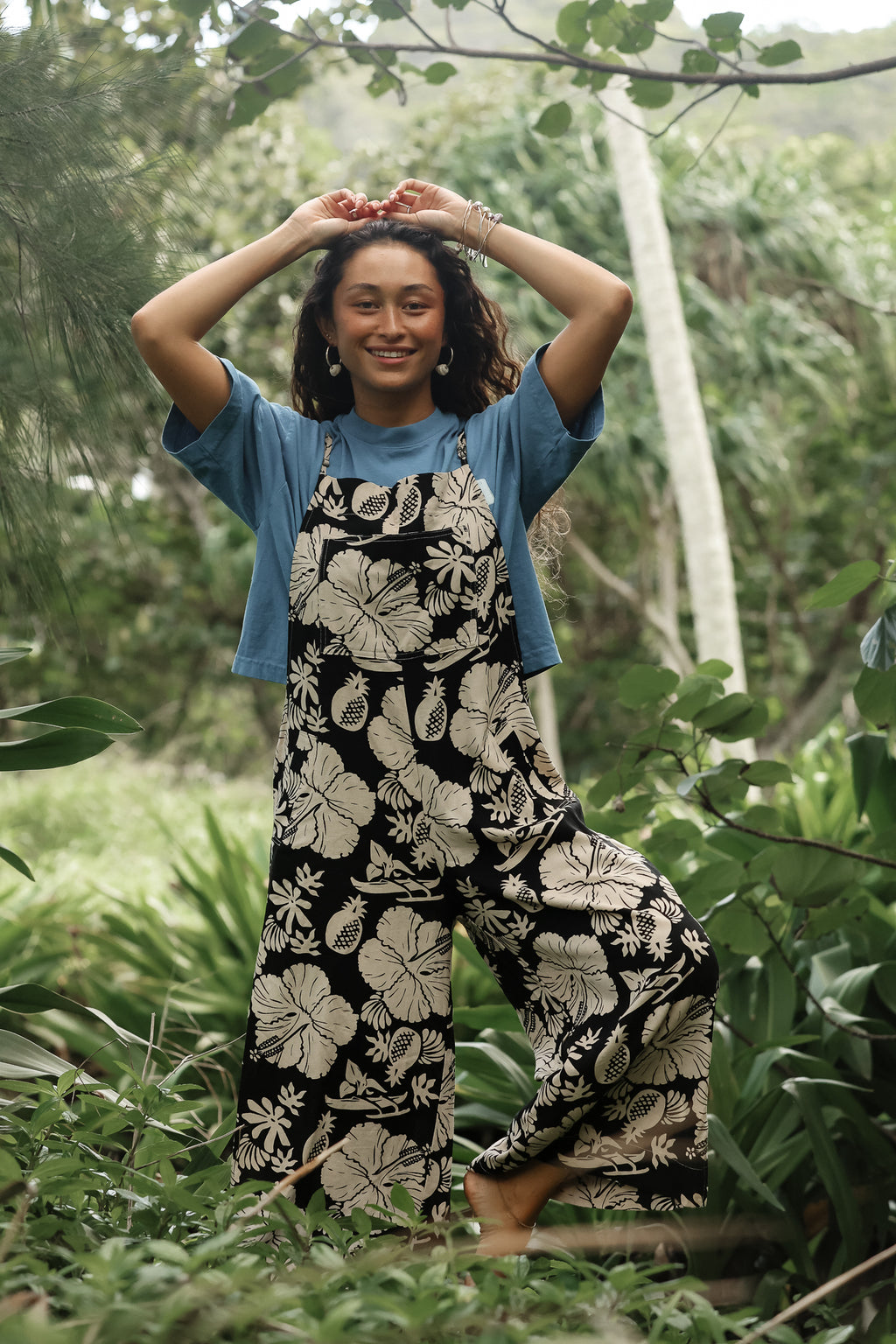 Aloha Print Overalls - Hana Nightfall