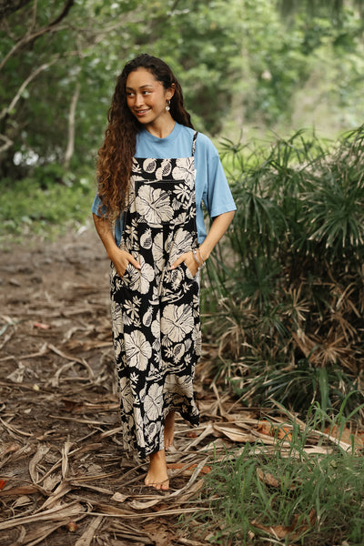 Aloha Print Overalls - Hana Nightfall