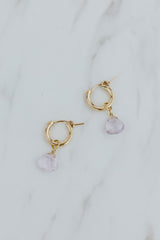 Wings Hawaii kunzite earring charms in 14k gold fill. Fine jewelry handmade on Maui. Char Bar mix, match, customize modern charm earrings thumbnail