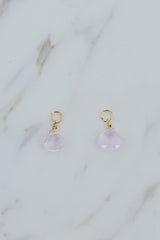 Wings Hawaii kunzite earring charms in 14k gold fill. Fine jewelry handmade on Maui. Char Bar mix, match, customize modern charm earrings thumbnail