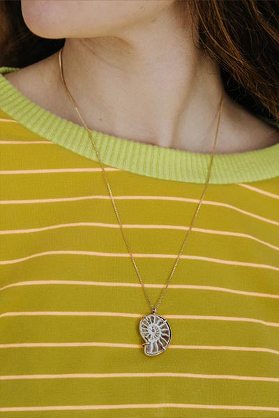 Prong Set Ammonite Necklace | GF