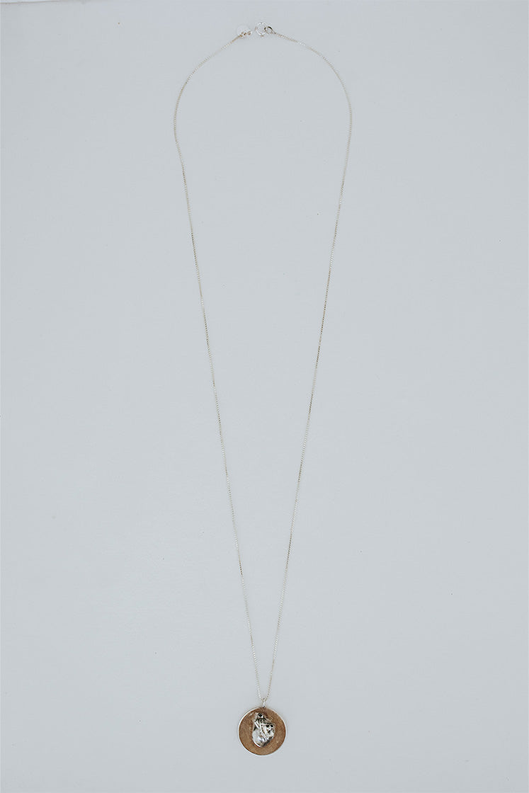 Heart Medallion Necklace - Sterling Silver