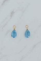 Wings Hawaii faceted aquamarine earring charms in 14k gold fill. Fine jewelry handmade in Maui. Modern, elevated charm earrings to mix, match, customize. thumbnail