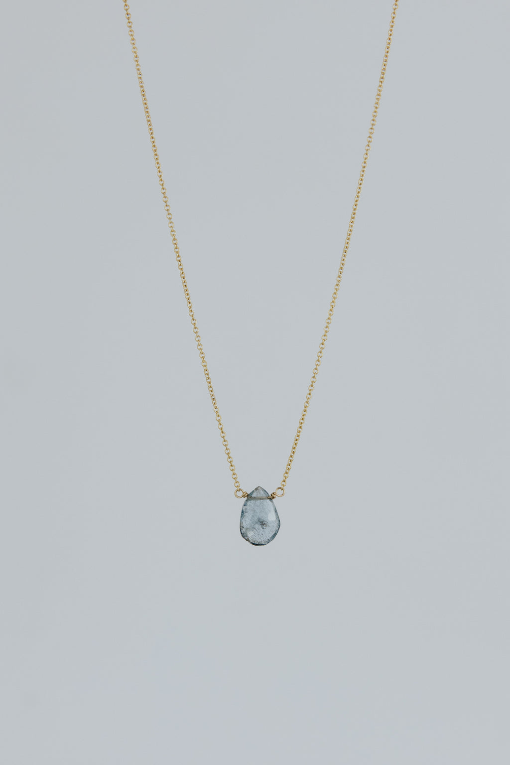 Single Stone Necklace -  Aquamarine